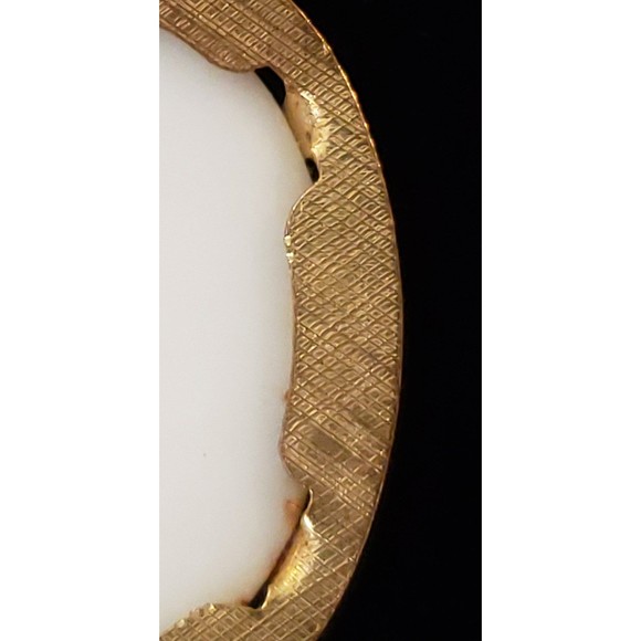 Vintage Unsigned Cabochon Limoges Cameo Portrait Pendant Necklace, Country Scene - Picture 10 of 10